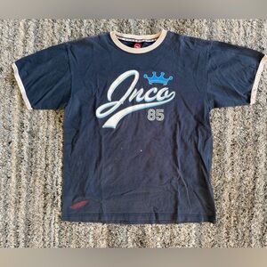 Vtg 90s JNCO Jeans Ringer Crown 85 Shirt Made in USA Skater Y2K XL 100% Cotton